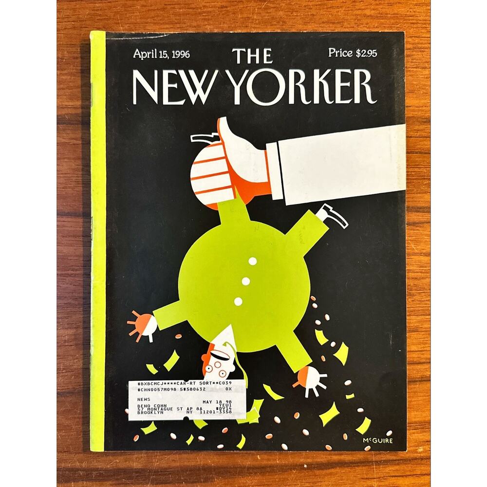 1996 The New Yorker April 15 Robert McGuire Tax Day 'Shakedown'